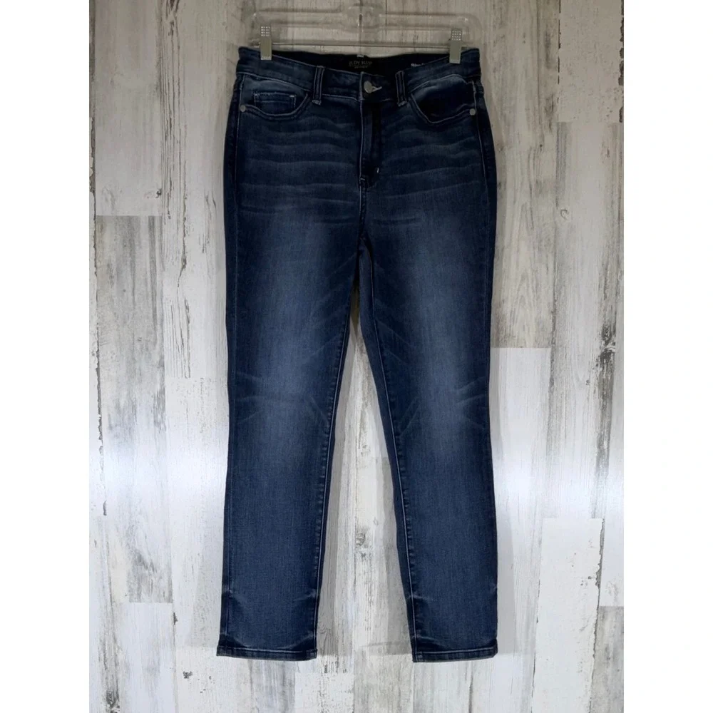 Judy Blue Skinny‎ Fit Capri Jeans 9/29 (28x27) Dark Wash Stretchy Mid Rise